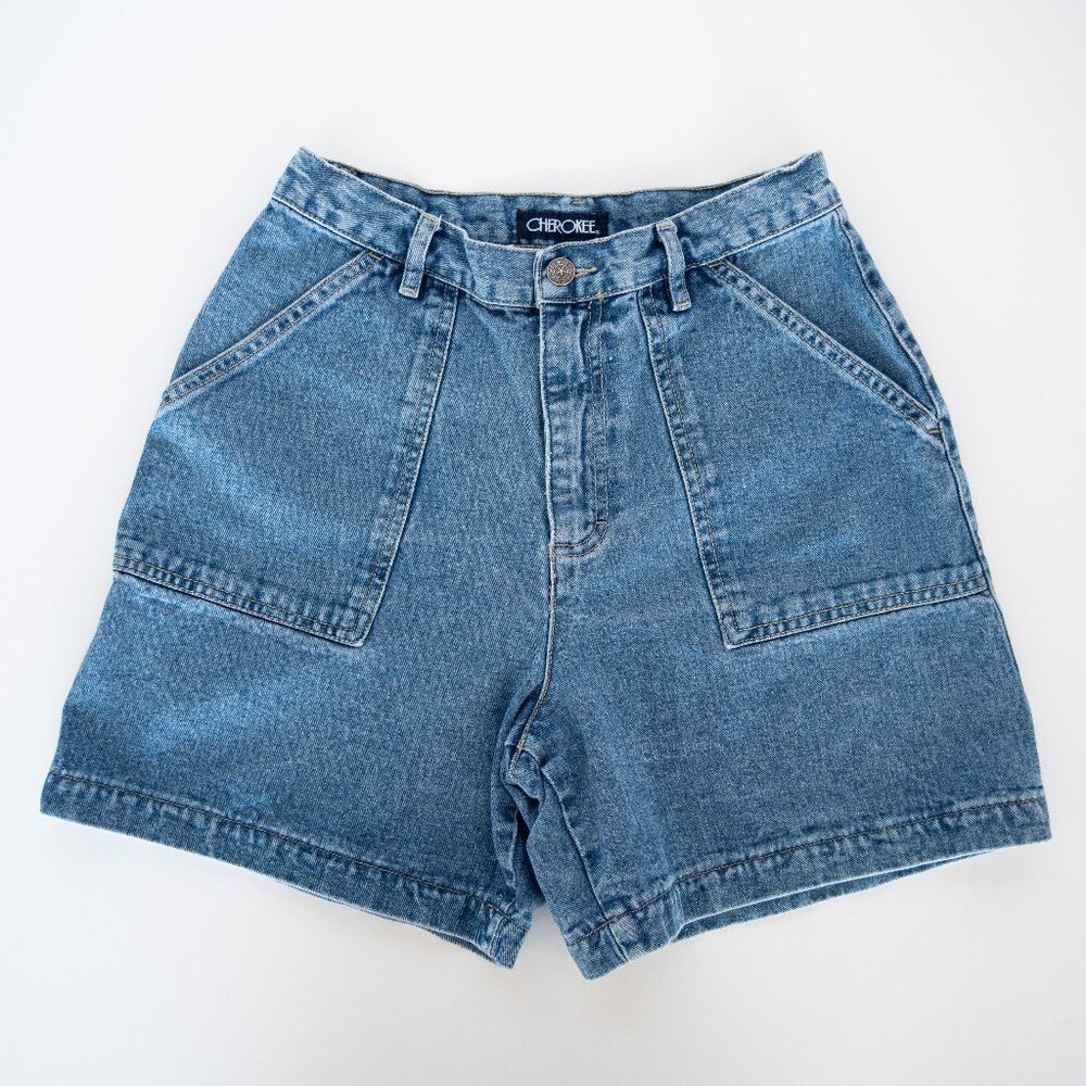 Vintage Cherokee Denim Jean Shorts with Cargo Style Pockets